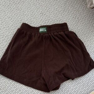 Daily Drills Coco Brown Waffle Shorts